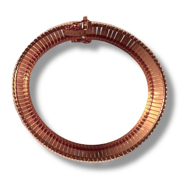 Milor Italy Omega Bracelet Womens Bronzallure 18k Plated Bronze Designer - Picture 3 of 9